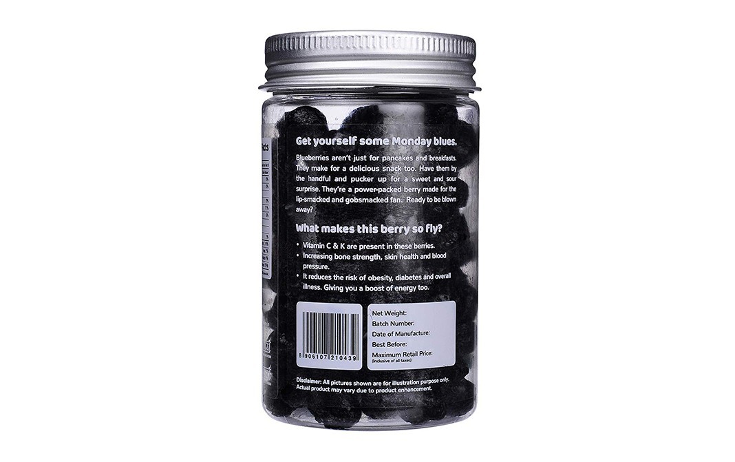Flyberry Gourmet Bold Blueberries    Glass Jar  100 grams